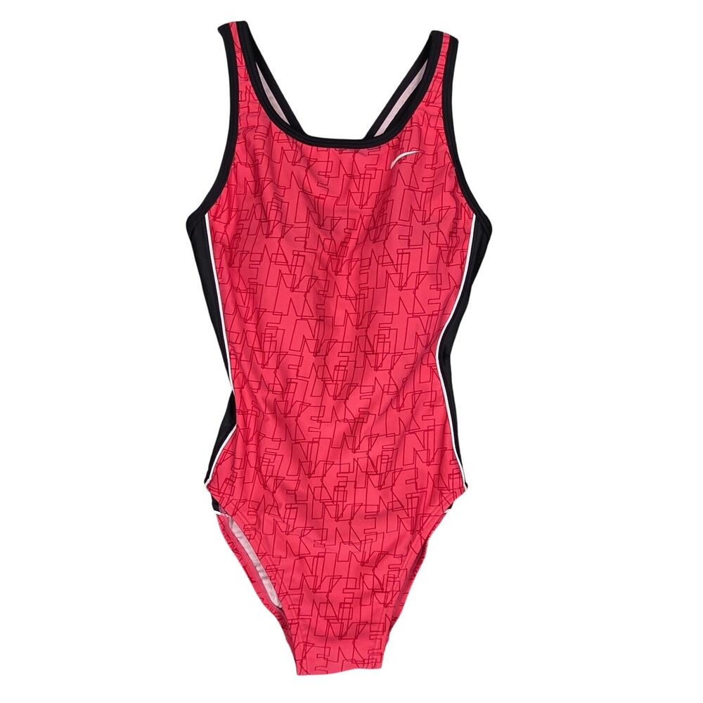 NIKE WOMEN'S ONE‑PIECE SWIMSUIT – SIZE M – BRIGHT RED/BLACK – SWIMWEAR